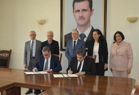 توقيع اتفاقية تعاون علمي وثقافي في مجالات البحث والنشاط العلمي وتبادل المنشورات والوثائق العلمية بين جامعة الأندلس وجامعة دمشق